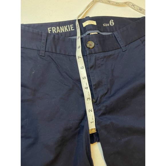J. Crew Womens Chino Pants Frankie Stretch Slim Fit Mid Rise Navy Blue Size 6 - Picture 6 of 14